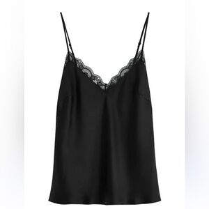 Elegant Black Lace Trim Camisole